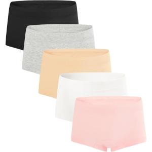 imageINNERSY Girls Boyshorts Underwear Soft Cotton Panties Size 816 for Teens 5PackBasics