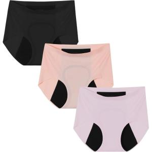 imageINNERSY Girls Seamless Period Underwear for Teens Period Starter Quick Dry Panties 3PackDusky Petal