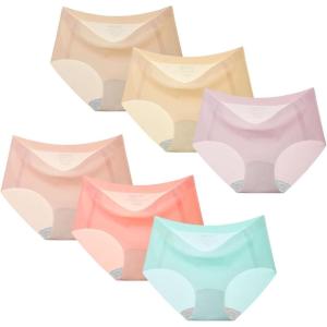 imageINNERSY Girls Underwear Seamless Breathable No Show Lightweight Panties 6PackSpun Sugar