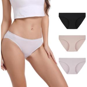 imageINNERSY Seamless Underwear for Women Hipster No Show Bikini Invisible Panties 3PackLavender Pink