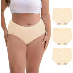 imageINNERSY Womens Plus Size Seamless Underwear High Waisted No Show Panties Invisible Briefs 3PackNude