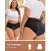 imageINNERSY Period Underwear for Women Plus Size Heavy Flow Leakproof Menstrual High Waisted Absorbent Panties 3PackBlack