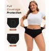 imageINNERSY Period Underwear for Women Plus Size Heavy Flow Leakproof Menstrual High Waisted Absorbent Panties 3PackBlack