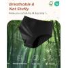 imageINNERSY Period Underwear for Women Plus Size Heavy Flow Leakproof Menstrual High Waisted Absorbent Panties 3PackBlack