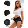 imageINNERSY Womens Underwear Cotton Soft Underwear High Waisted Breathable Briefs 5 PackBlack Rose