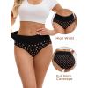 imageINNERSY Womens Underwear Cotton Soft Underwear High Waisted Breathable Briefs 5 PackBlack Rose