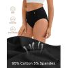 imageINNERSY Womens Underwear Cotton Soft Underwear High Waisted Breathable Briefs 5 PackBlack With Icon