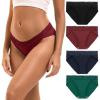 imageINNERSY Womens Cotton Bikini Underwear High Cut Lace Hipster Panties 4PackGorgeous Midnight