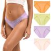 imageINNERSY Womens Cotton Bikini Underwear High Cut Lace Hipster Panties 4PackPastel Harmony