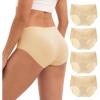 imageINNERSY Womens Seamless Hipster Underwear Soft No Show Invisible Stretch Panties 4PackNude