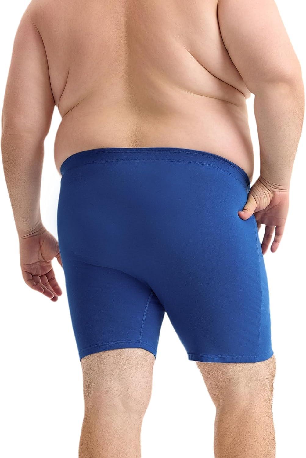 imageINNERSY Mens Big and Tall Boxer Briefs Cotton Moisture Wicking XL5XL Underwear 4PackDeep Sea