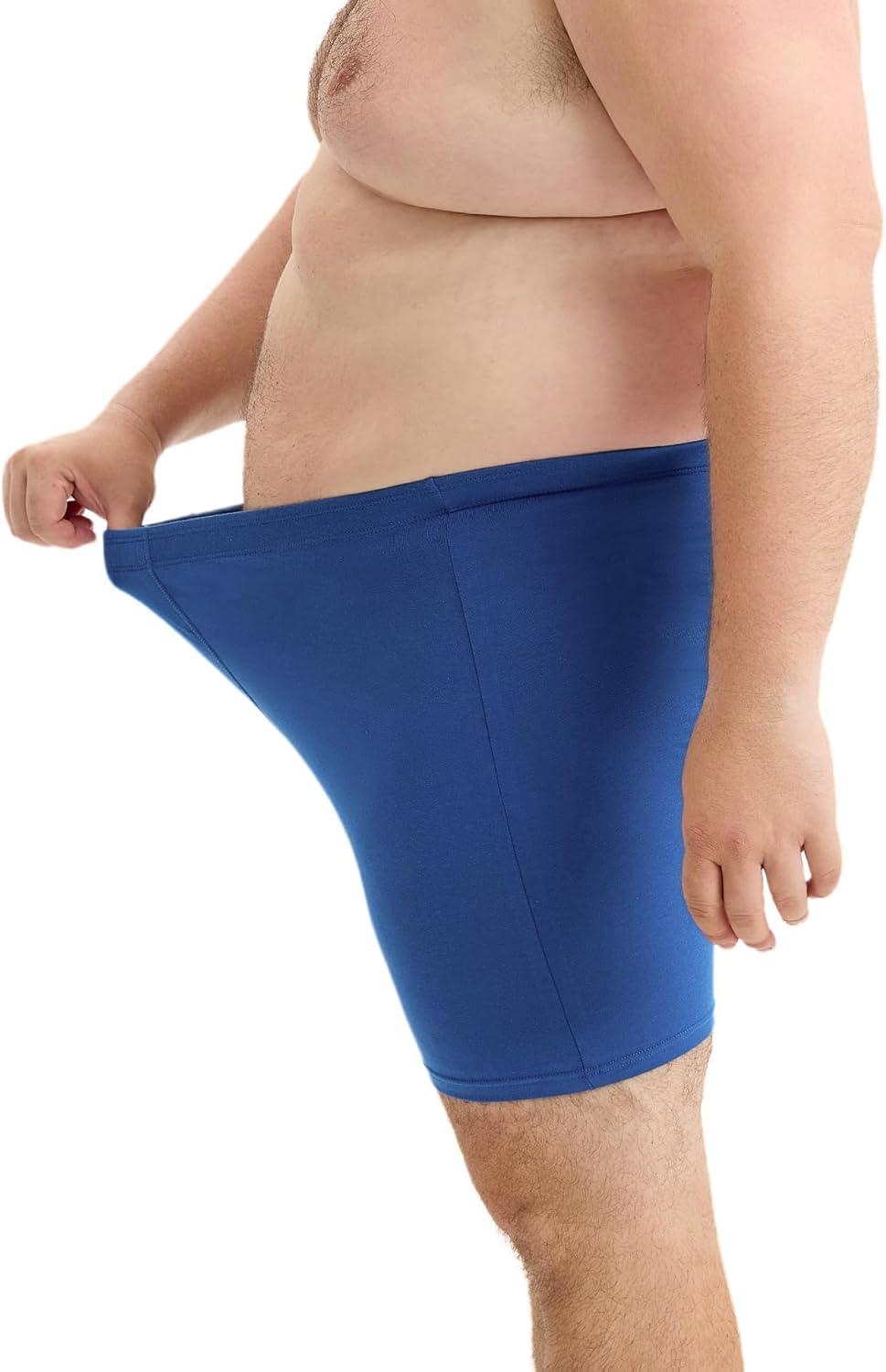 imageINNERSY Mens Big and Tall Boxer Briefs Cotton Moisture Wicking XL5XL Underwear 4PackDeep Sea