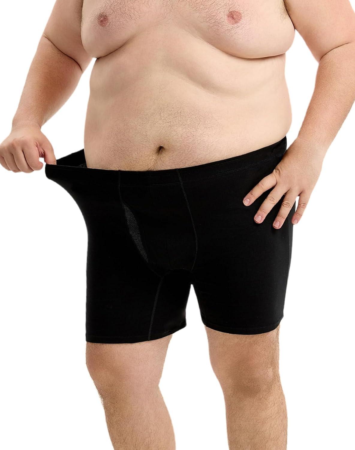 imageINNERSY Mens Big and Tall Boxer Briefs Cotton Moisture Wicking XL5XL Underwear 4PackMidnight Darks