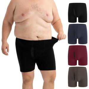 imageINNERSY Mens Big and Tall Boxer Briefs Cotton Moisture Wicking XL5XL Underwear 4PackMidnight Darks