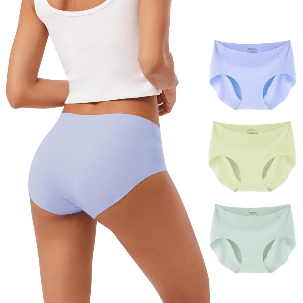 imageINNERSY Womens Seamless No Show Hipster Panties Invisible Light Underwear 3PackFresh Hues