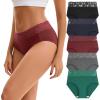 imageINNERSY Womens Cotton Underwear Lace Bikini Hipster Panties for Women High Waisted Ladies Briefs 5 PackDark Vintage