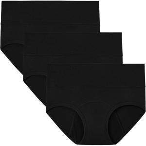 imageINNERSY Period Underwear for Women Heavy Flow High Waisted Menstrual Incontinence Panties 3PackBlackXXLargeBlack