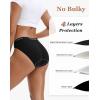 imageINNERSY Womens Bikini Period Underwear Cotton Menstrual Leakproof Panties 3PackPure Black