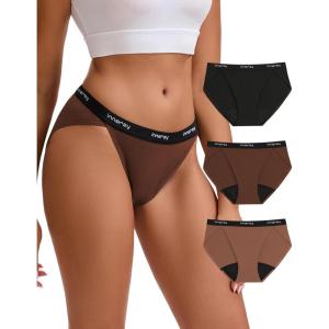 imageINNERSY Womens Bikini Period Underwear Cotton Menstrual Leakproof Panties 3PackDark Fusion