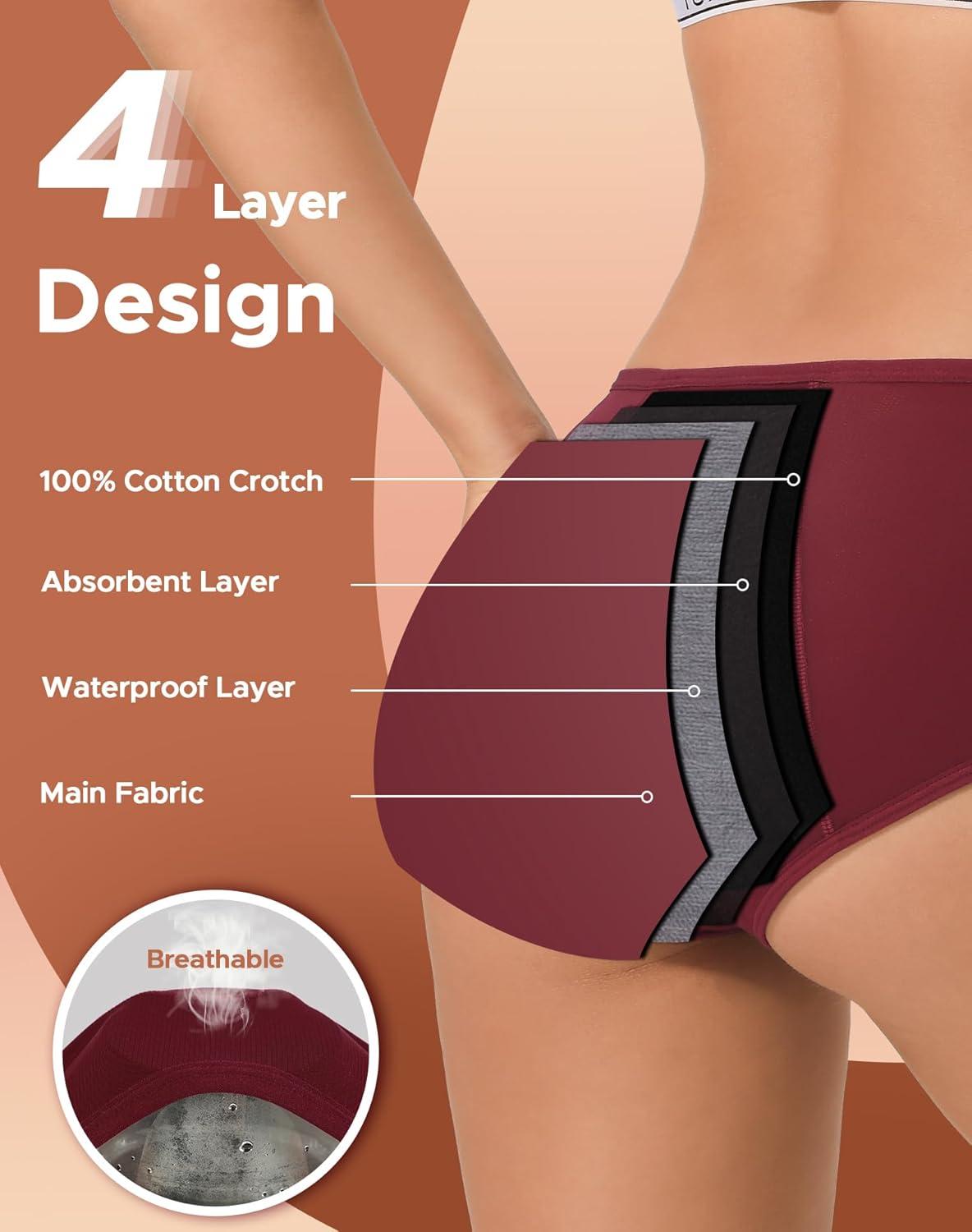 imageINNERSY Womens Period Underwear Breathable Mesh Cooling Menstrual Leakproof Hipster Panties 3PackBlue Night