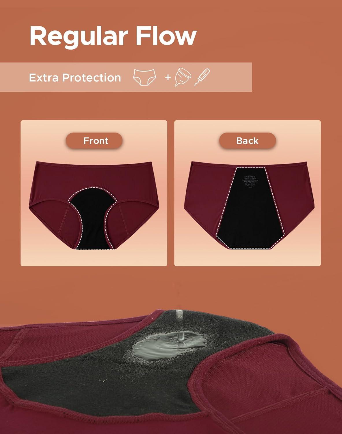 imageINNERSY Womens Period Underwear Breathable Mesh Cooling Menstrual Leakproof Hipster Panties 3PackBlue Night