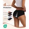 imageINNERSY Heavy Flow Period Underwear for Women Teens LeakProof Menstrual Cotton Protective Hipster Panties 3PackHeavy Flow All Black