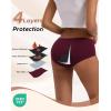 imageINNERSY Heavy Flow Period Underwear for Women Teens LeakProof Menstrual Cotton Protective Hipster Panties 3PackHeavy Flow Maillard Color