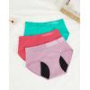 imageINNERSY Period Underwear for Teens Girls Cotton LeakProof Menstrual Panties 3PackDreamy Candy