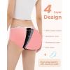 imageINNERSY Period Underwear for Teens Girls Cotton LeakProof Menstrual Panties 3PackRefreshing Blue Pink Polka Dots