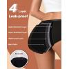 imageINNERSY Womens Period Underwear Heavy Flow Postpartum Teens Menstrual Hipster Panties 3PackClassic Black