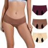 imageINNERSY Womens Period Underwear Breathable Mesh Cooling Menstrual Leakproof Hipster Panties 3PackDark Vintage