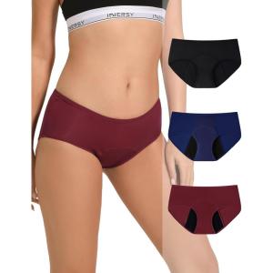imageINNERSY Womens Period Underwear Breathable Mesh Cooling Menstrual Leakproof Hipster Panties 3PackBlue Night