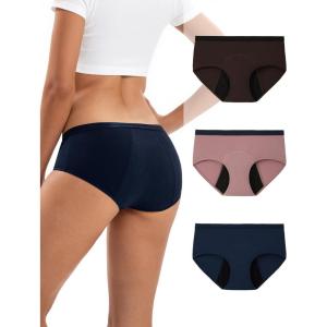 imageINNERSY Womens Period Underwear Heavy Flow Postpartum Teens Menstrual Hipster Panties 3PackMystic Moor