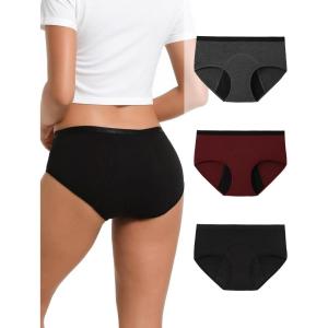 imageINNERSY Womens Period Underwear Heavy Flow Postpartum Teens Menstrual Hipster Panties 3PackShadowed Blaze