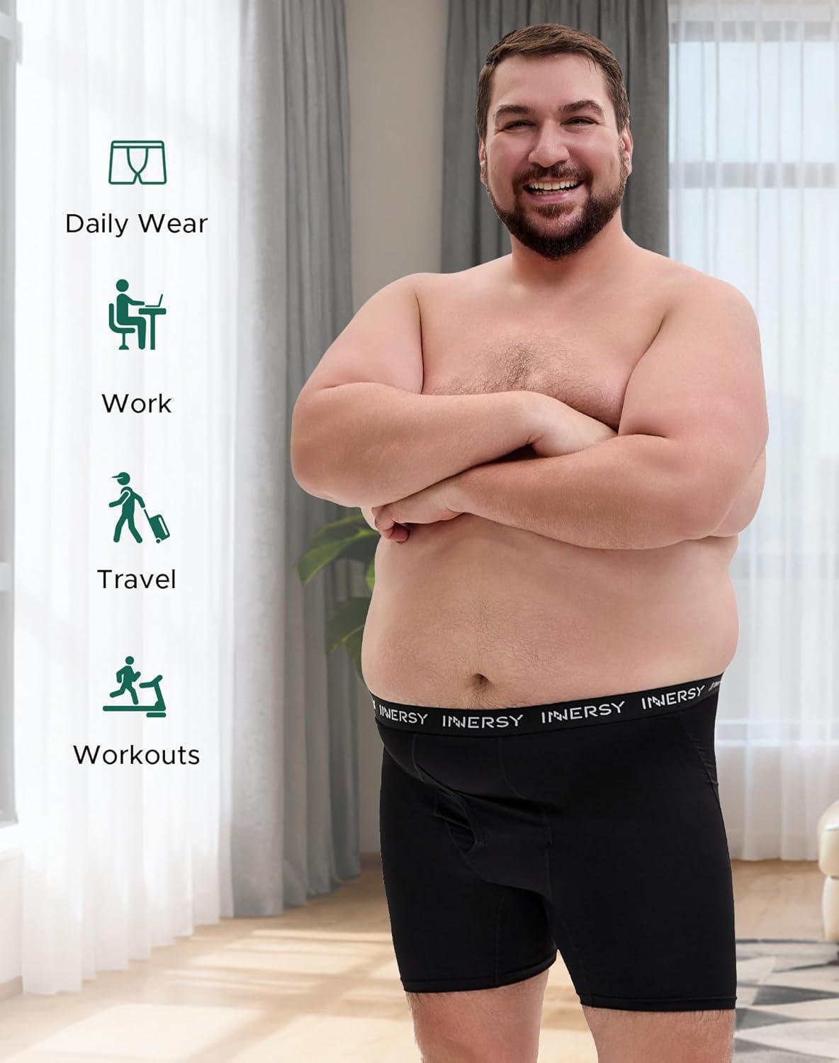 imageINNERSY Mens Big and Tall Boxer Briefs Breathable Mesh Cooling Underwear 3PackBlack