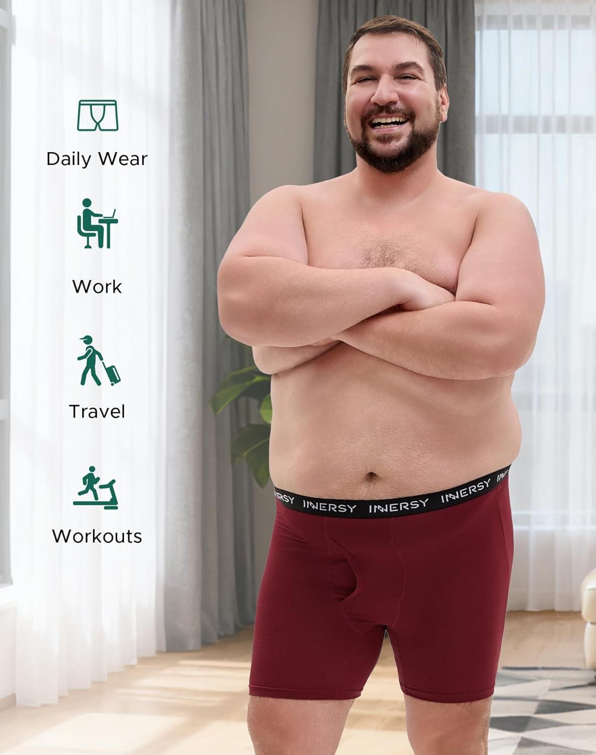 imageINNERSY Mens Big and Tall Boxer Briefs Breathable Mesh Cooling Underwear 3PackCrimson Shadow