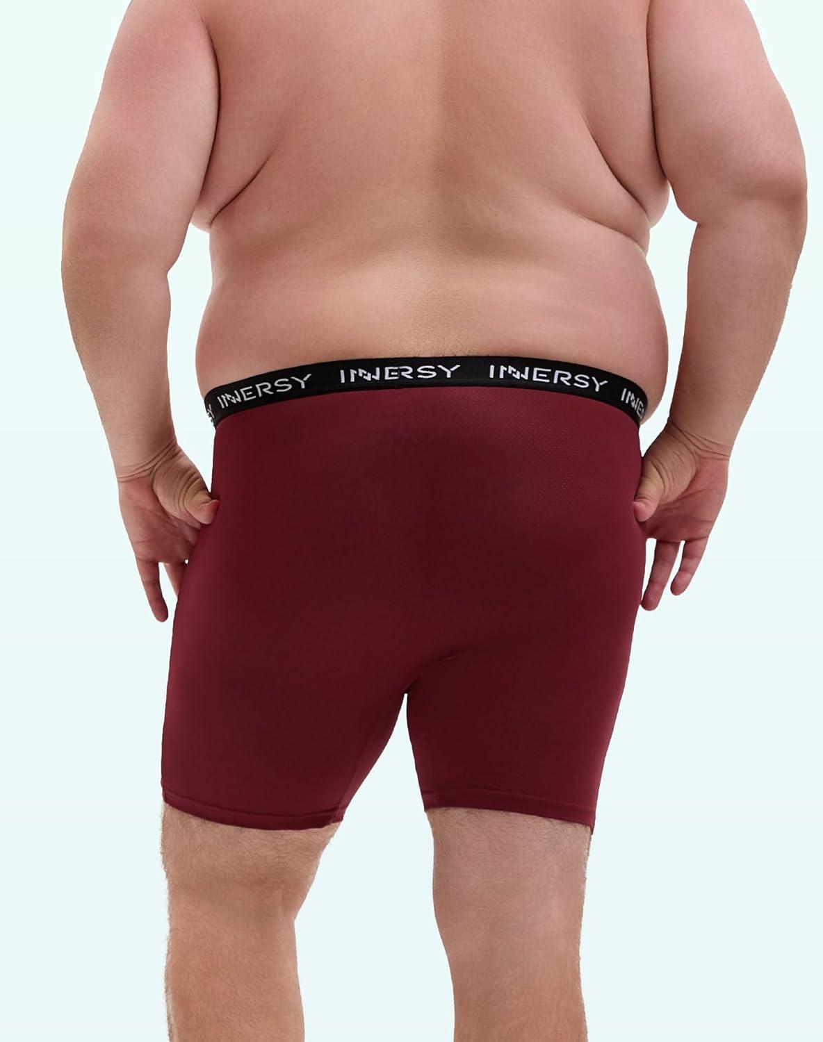 imageINNERSY Mens Big and Tall Boxer Briefs Breathable Mesh Cooling Underwear 3PackCrimson Shadow