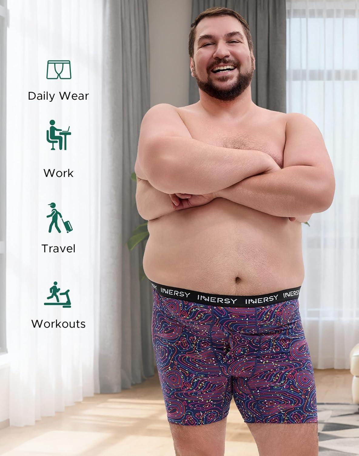 imageINNERSY Mens Big and Tall Boxer Briefs Breathable Mesh Cooling Underwear 3PackGlacier Flow