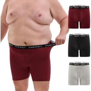 imageINNERSY Mens Big and Tall Boxer Briefs Breathable Mesh Cooling Underwear 3PackCrimson Shadow