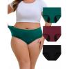 imageINNERSY Womens Period Underwear Plus Size Heavy Flow High Waisted Cotton Leak Proof Menstrual Panties 3PackRegal Shadows