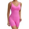 imageINNERSY Womens Seamless Sleeveless VNeck Bodysuit Shapewear Tummy ControlPink