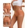 imageINNERSY Womens Seamless High Waisted Underwear No Show Panties Lightweight Full Coverage Briefs 4PackMaillard
