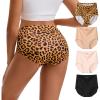 imageINNERSY Womens Seamless High Waisted Underwear No Show Panties Lightweight Full Coverage Briefs 4PackLeopard Blend