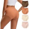 imageINNERSY Womens Seamless High Waisted Underwear No Show Panties Lightweight Full Coverage Briefs 4PackMaillard