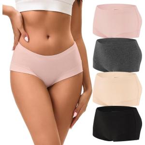 imageINNERSY Boy Shorts Underwear for Women Cotton Boxer Briefs Breathable Moisture Wicking Boyshorts Panties 4PackDusk Haze