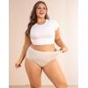 imageINNERSY Plus Size XL5XL Big Curvy Woman Cotton Underwear High Waist Briefs 5PackCocoa Nude