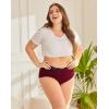 imageINNERSY Plus Size XL5XL Big Curvy Woman Cotton Underwear High Waist Briefs 5PackCrimson Twilight