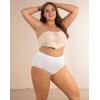 imageINNERSY Plus Size XL5XL Big Curvy Woman Cotton Underwear High Waist Briefs 5PackWhite