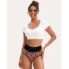 imageINNERSY Womens High Waisted Underwear Cotton Panties Regular ampamp Plus Size 5PackChessboard
