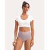 imageINNERSY Womens High Waisted Underwear Cotton Panties Regular ampamp Plus Size 5PackLight Mist